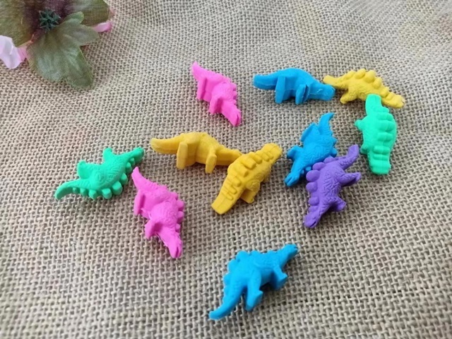 12Packs x 6Pcs Scented Dino Dinosaur Erasers for Kids - Click Image to Close