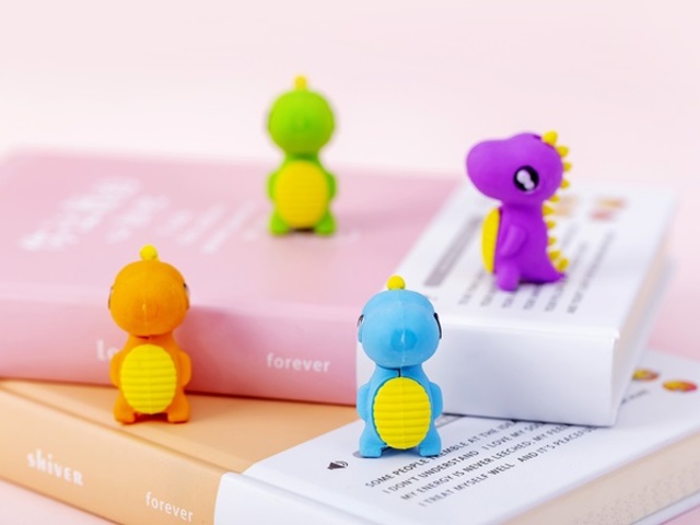 48Pcs Detachable Dinosaur Shaped Erasers Mixed Color - Click Image to Close