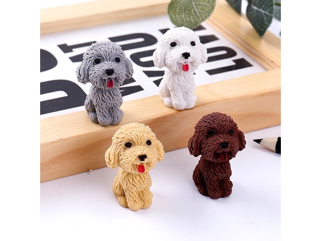36Pcs Teddy Dog Shaped Erasers Children School Use Mixed Color