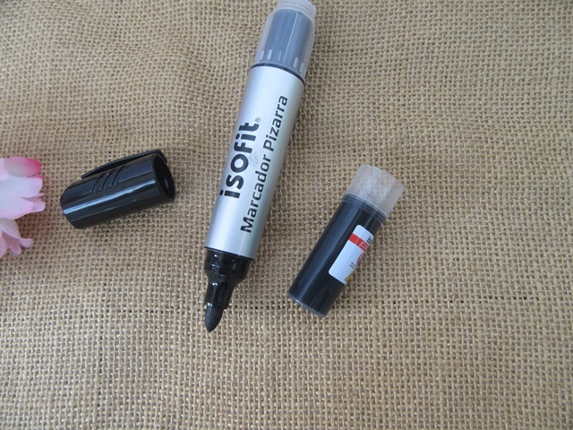 6Set Erasing Whiteboard Marker Pens Black w/Refillable Office 6Set Erasing Whiteboard Marker Pens Black w/Refillable Office
