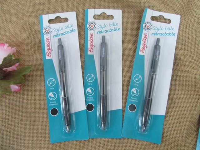 6Pcs New Retractable Black Ink Ball Point Pen 6Pcs New Retractable Black Ink Ball Point Pen