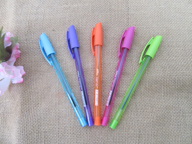 50Pcs New Candy Color Blue Ink Ball Point Pen Wholesale - Click Image to Close