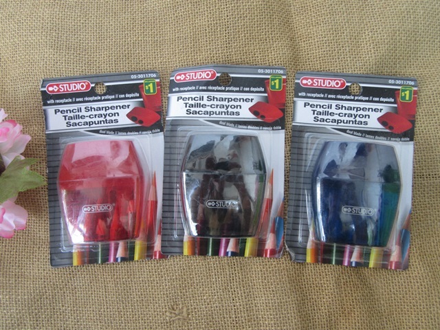 3x6Pcs Classic Pencil Sharpener Stationery Supplies 2 Holes
