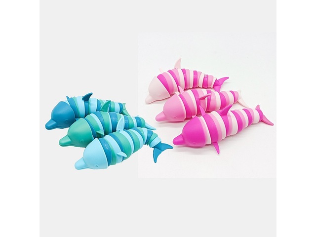 5Pc Funny Flexible Stress Relief Dolphin Sensory Fidget Toys for