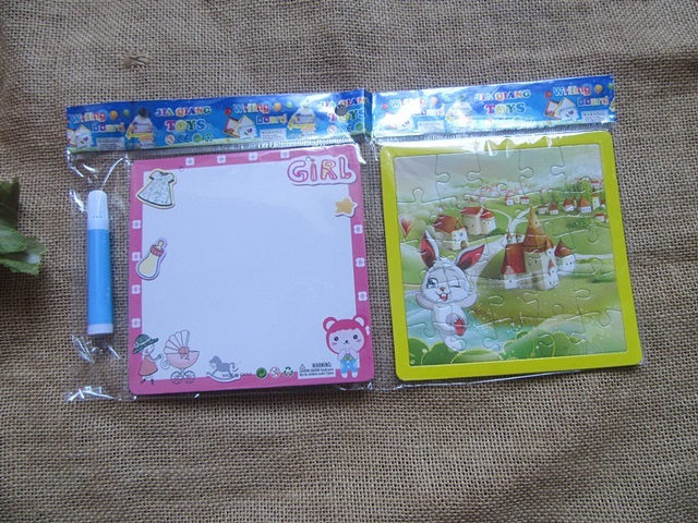 12pcs Kids Cartoon Cute Drawing Board and Jigzaw Puzzle