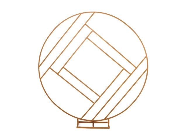 1X Golden Heavy Duty Square In Circular Wedding Garden Arch