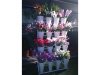 16Buckets White Flower Display Movable Shelf Stand Rack Flower
