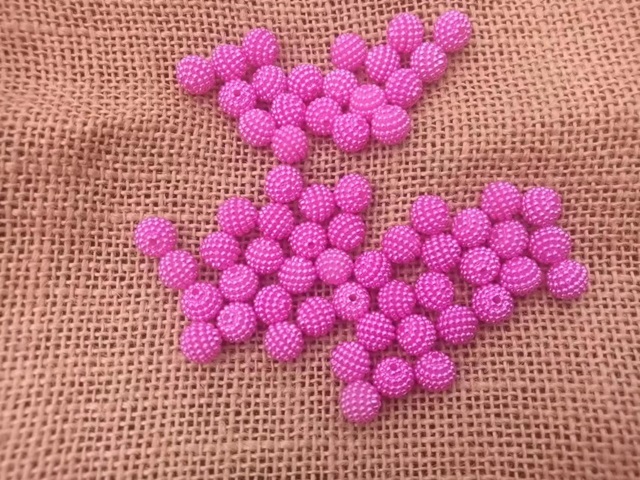 250g (750Pcs) Fuchsia Loose Bayberry Beads Spacer Beads 10mm