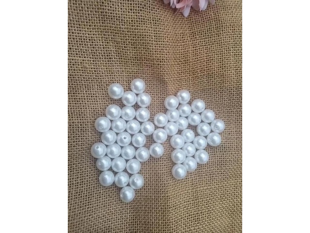 250g (175Pcs) White Round Simulate Pearl Loose Beads 14mm