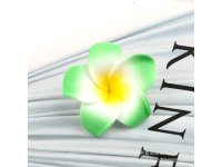 30 New Green & Yellow Fabulous Foam Frangipani Flower 8x3.5cm