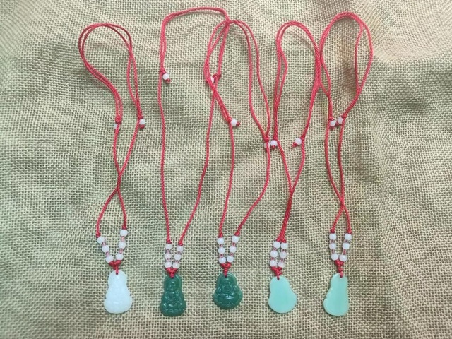 10Pcs Jade Glass Pendant Necklace Buddha KwanYin HealingFengshui
