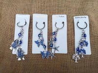 6Pcs Blue Collectibles Key Chain Keyring Various Design