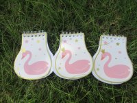 12 Pink Swan Notebooks Message Note Memo Pad Hoop Notebook