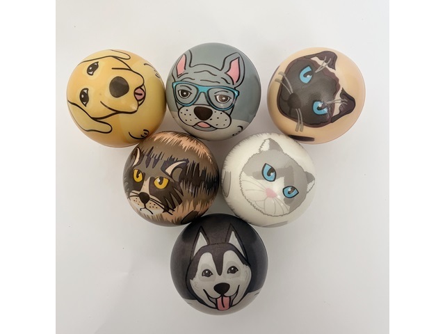 12 Anti-Stress PU Foam Dog Cat Squeeze Reliever Ball