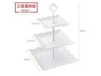 1Set Square 3Tier Cupcake Muffin Fruit Dessert Stand Party Favor