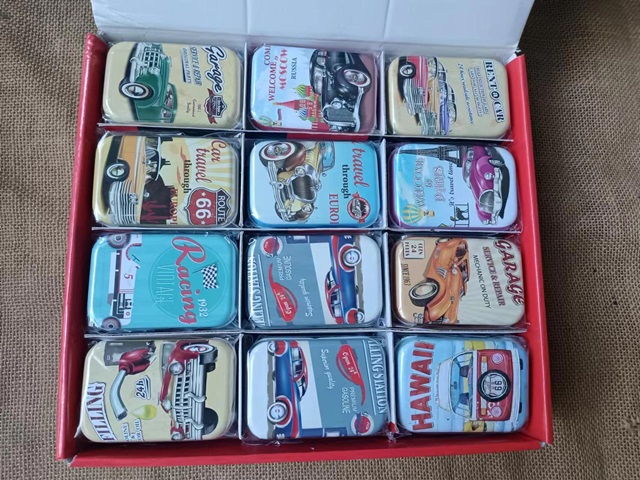 (image for) 36Pcs Vintage Collectable Metal Tin Boxes Rectangular Hinged Tin