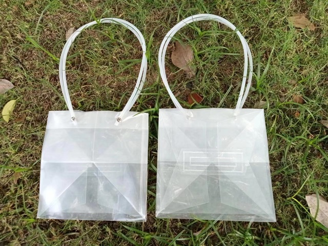 10Pcs Clear Retail Square Gift Bag Shopping Bag 17x17x17cm