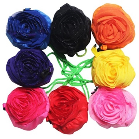 12pcs Roses Foldable Shopping Shoulder Bags Mixed Color - Click Image to Close