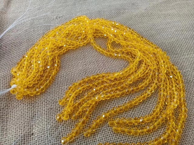 10Strand x 90Pcs Orange Faceted Crystal Beads 6mm - Click Image to Close