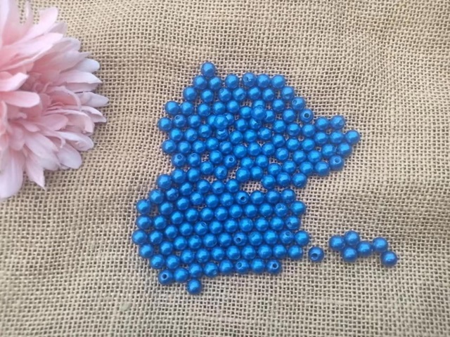 250g (1000Pcs) Blue Round Simulate Pearl Loose Beads 8mm - Click Image to Close