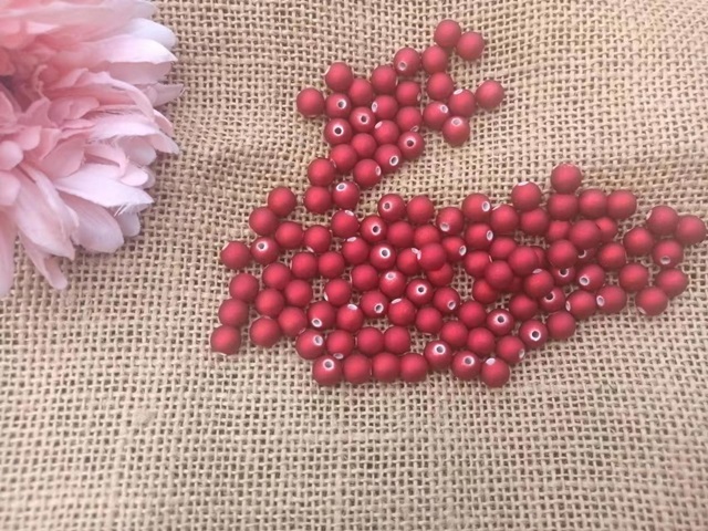 250g (850Pcs) Red Round Acrylic Rubber Beads 8mm for Jewelry Mak - Click Image to Close
