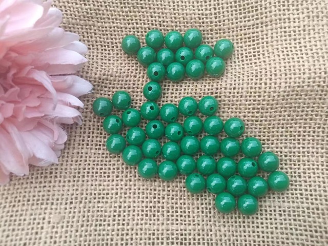250g (500Pcs) Green Loose Round Spacer Beads 10mm - Click Image to Close