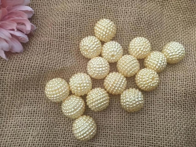 50Pcs Champaigne Loose Bayberry Beads Spacer Beads 24mm