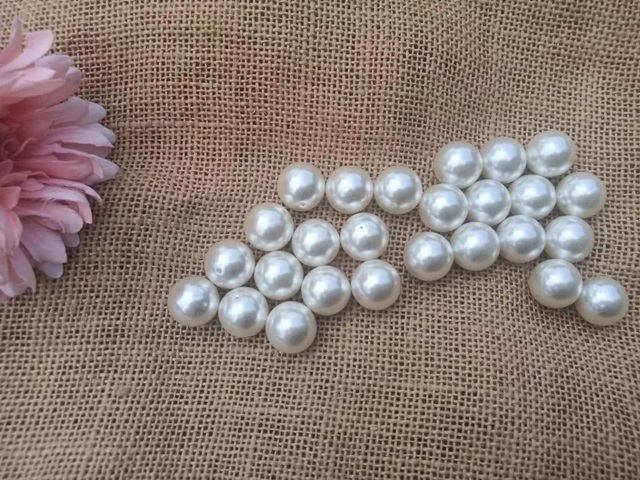 250g (82Pcs) Ivory Round Simulate Pearl Loose Beads 18mm - Click Image to Close