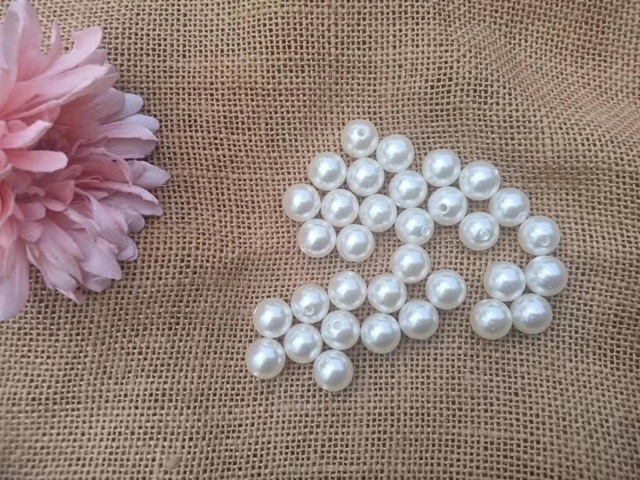 250g (175Pcs) Ivory Round Simulate Pearl Loose Beads 14mm - Click Image to Close