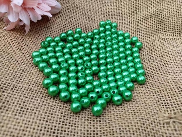 250g (1000Pcs) Green Round Simulate Pearl Loose Beads 8mm - Click Image to Close