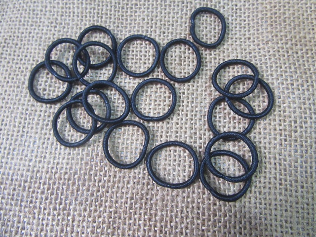 6sheet x 60pcs Black Small Hair Ties Slim Elastic Hair Bands 2cm - Click Image to Close