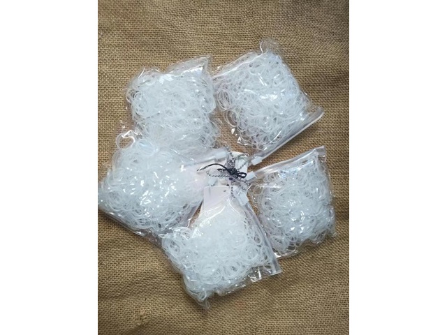 5Pack x 500Pc White Disposable Hair Bands Elastic Rubber Band 5Pack x 500Pc White Disposable Hair Bands Elastic Rubber Band