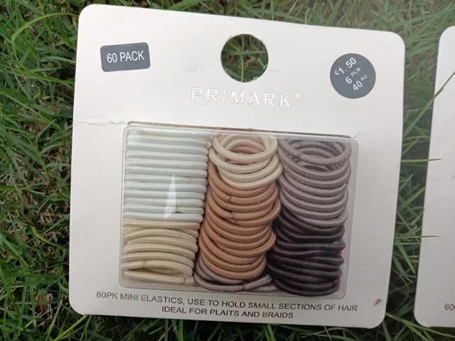 6Sheet x 60pcs Small Hair Ties Slim Elastic Hair Bands 2cm