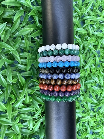 10Pcs New Gemstone Beads Beaded Bracelet 10 Designs - Click Image to Close
