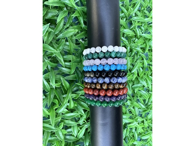 10Pcs New Gemstone Beads Beaded Bracelet 10 Designs - Click Image to Close