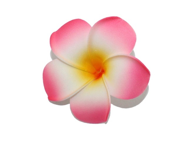 30 New Red & Yellow Fabulous Foam Frangipani Flower 8x3.5cm - Click Image to Close