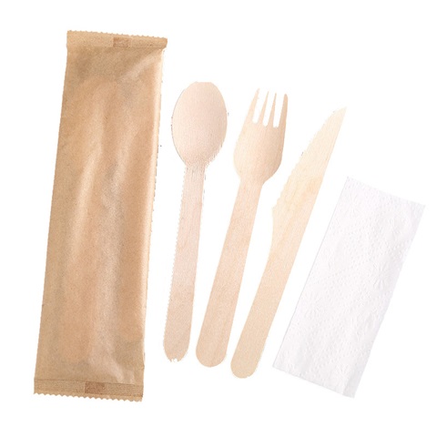 50Sets Disposable Individual Packing Forks Spoons Knives Tissue - Click Image to Close