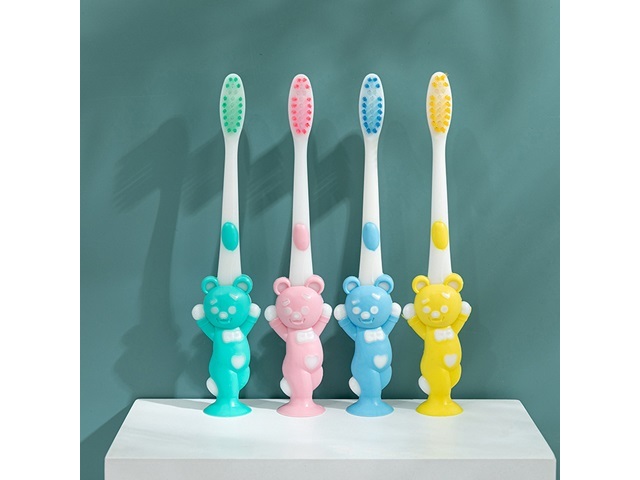 4Packs x 3Pcs Bear Clean Morning Toothbrushes for Kids Mixed