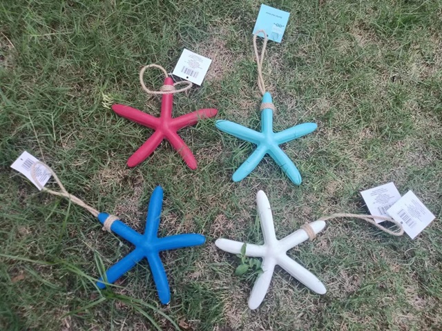 4Pcs Starfish with Rope Hanging Ornaments Home Decor Mixed Color - Click Image to Close