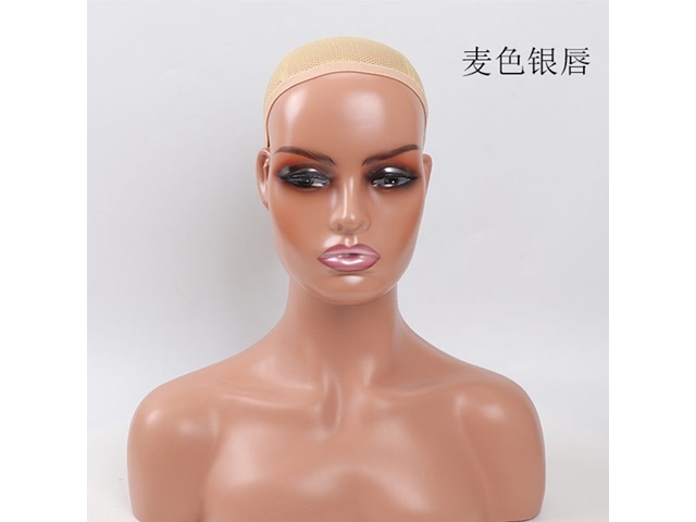 1Pc Female Mannequin Bald Head Display Props Shoulders Bust