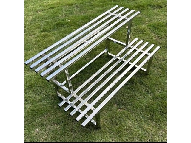 2 Tier Garden Metal Steel Pots Plant Stair Stand Rack Shelves - Click Image to Close