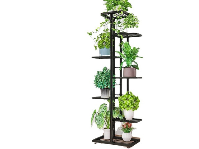 1Set Black 7 Layer 8 Multiple Potted Plant Stand Display Rack
