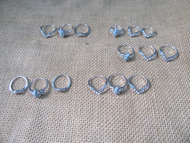 12Packs x 3Pcs Fashion Turquoise Ring Jewellery Findings 12Packs x 3Pcs Fashion Turquoise Ring Jewellery Findings