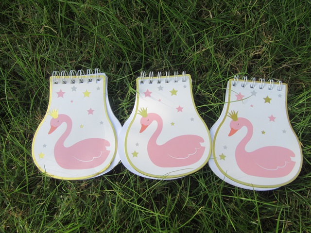 12 Pink Swan Notebooks Message Note Memo Pad Hoop Notebook - Click Image to Close