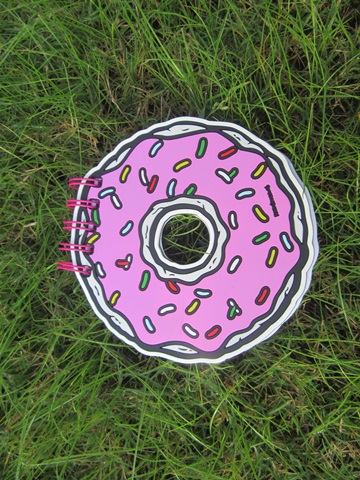 4 Pink Donut Notebooks Message Note Memo Pad Hoop Notebook - Click Image to Close