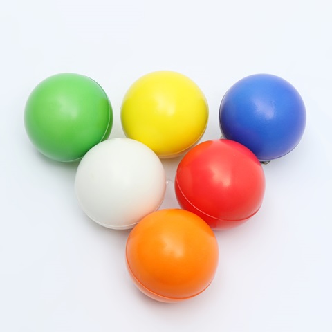 12 Anti-Stress PU Foam Plain Color Squeeze Reliever Ball - Click Image to Close