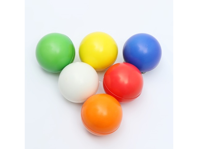 12 Anti-Stress PU Foam Plain Color Squeeze Reliever Ball - Click Image to Close