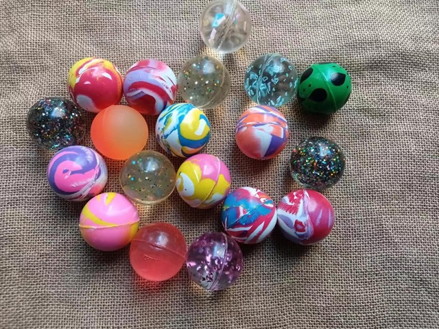 100Pcs New Various Design Rubber Bouncing Balls 30mm - Click Image to Close