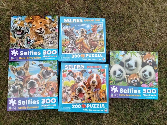 6Sets 300Pcs Selfies Dog Tiger Panda Jigsaw Puzzle Wholesale - Click Image to Close