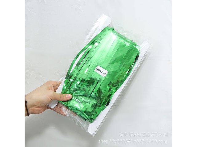 5Pcs Green Metallic Tinsel Curtain Foil Backdrop Streamer Party